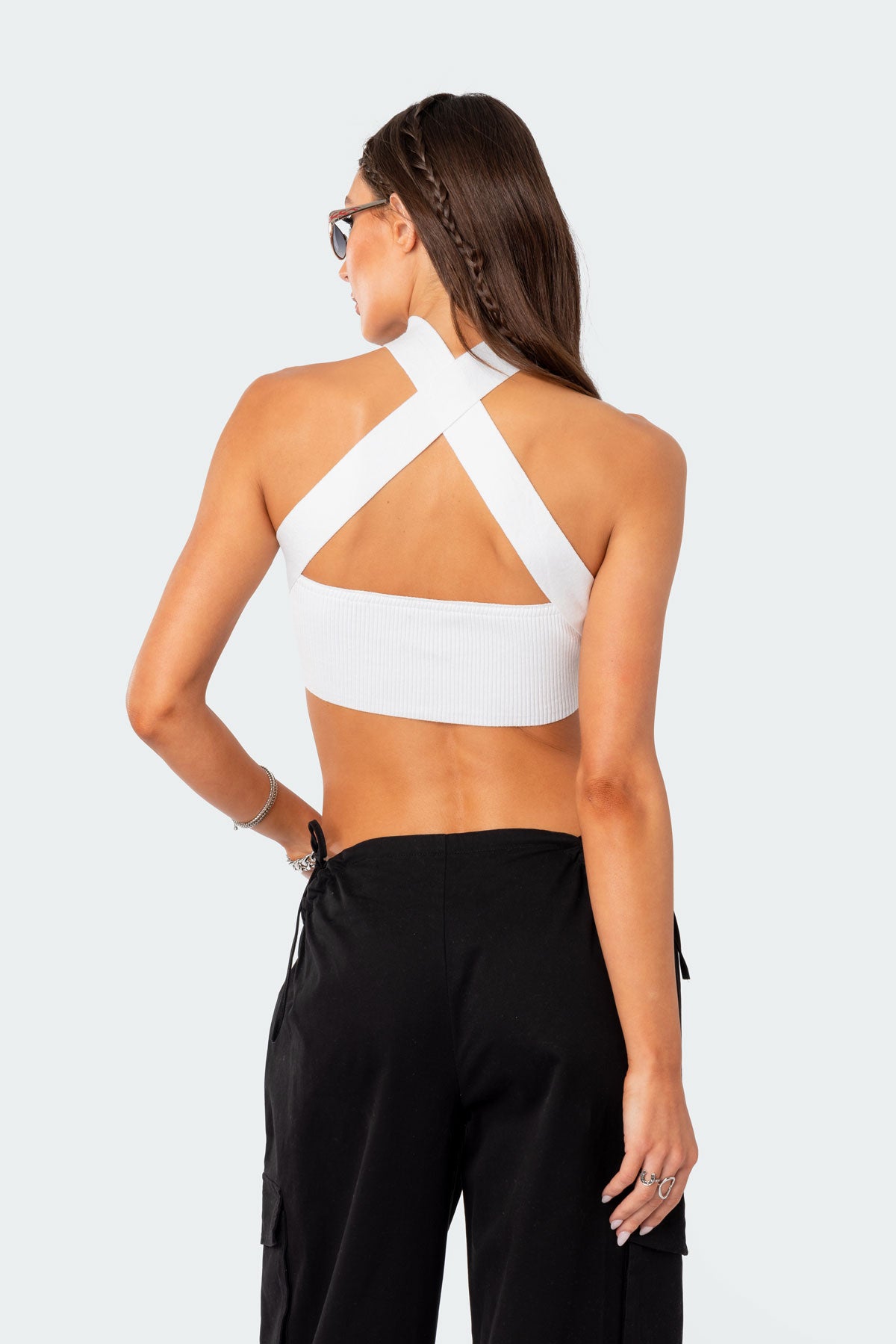 Westy Ribbed Choker Bandeau Top