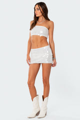 Tink Sequin Low Rise Mini Skirt