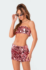 Sabina Sequin Bandeau Top