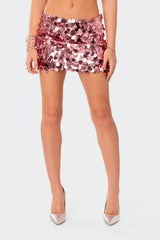 Sabina Low-Rise Sequin Mini Skirt