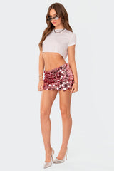 Sabina Low-Rise Sequin Mini Skirt