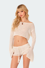 Riya Off Shoulder Knitted Crop Top