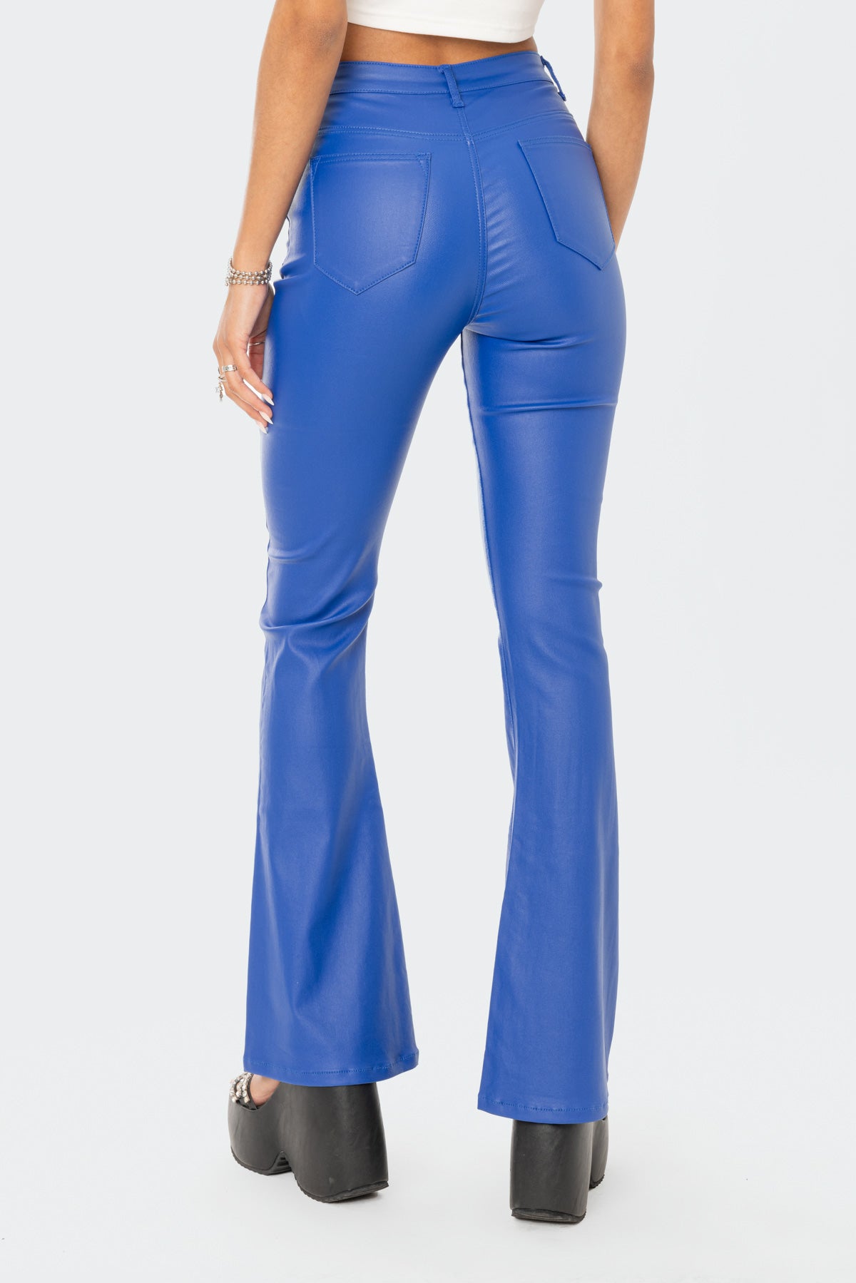 Luna Faux Leather Flare Jeans