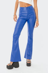 Luna Faux Leather Flare Jeans