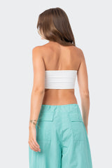 V Strapless Crop Top