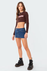 Laiha Low-Rise Denim Mini Skirt