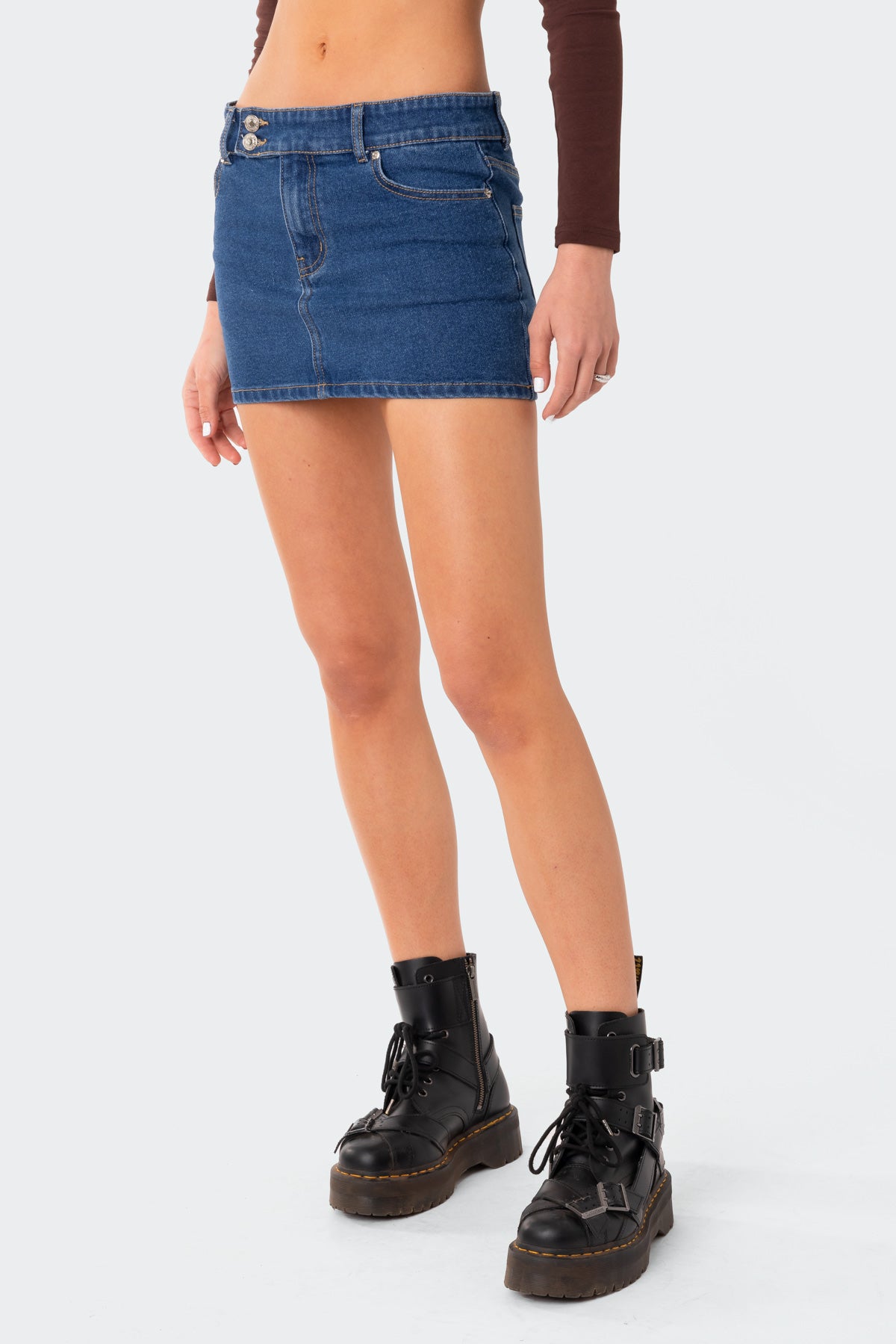 Laiha Low-Rise Denim Mini Skirt