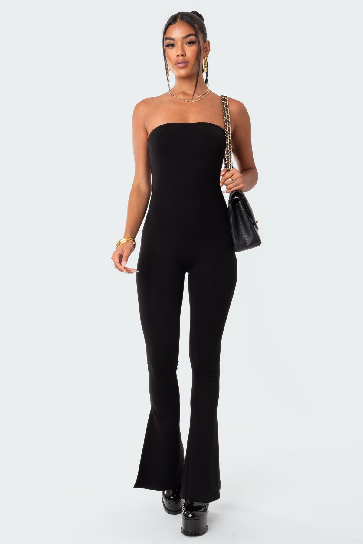 Melina Side Slits Flared Jumpsuit