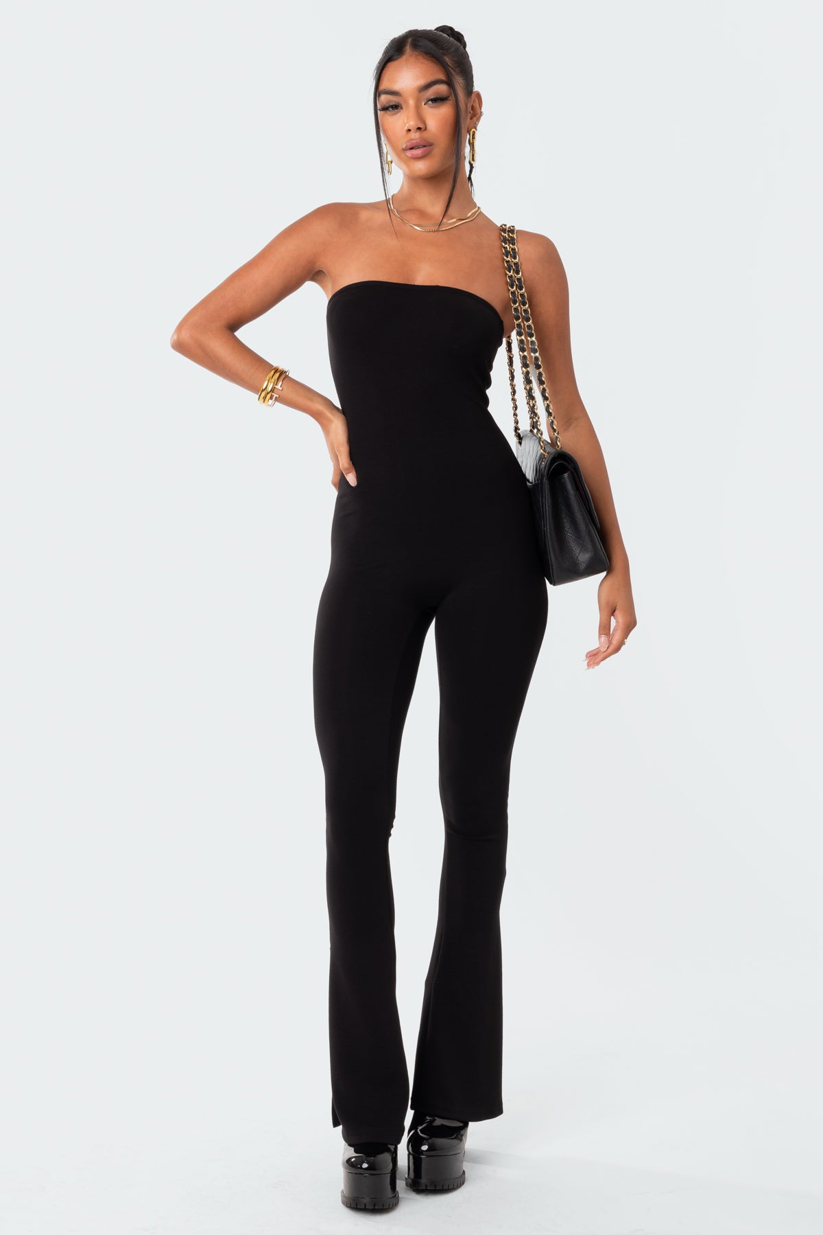 Melina Side Slits Flared Jumpsuit