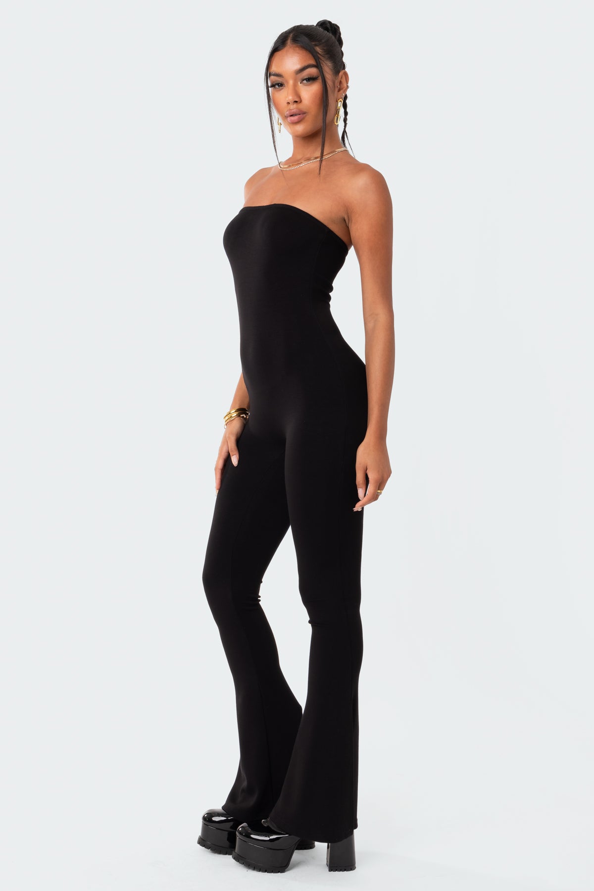 Melina Side Slits Flared Jumpsuit