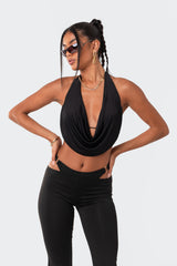 Monique Cropped Open-Back Top