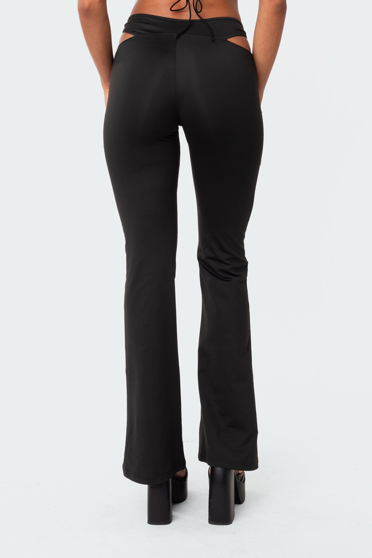 Ashanti Low-Rise Cut-Out Flared Pants