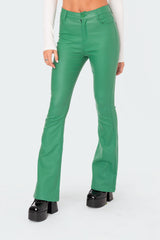 Luna Faux Leather Flare Jeans