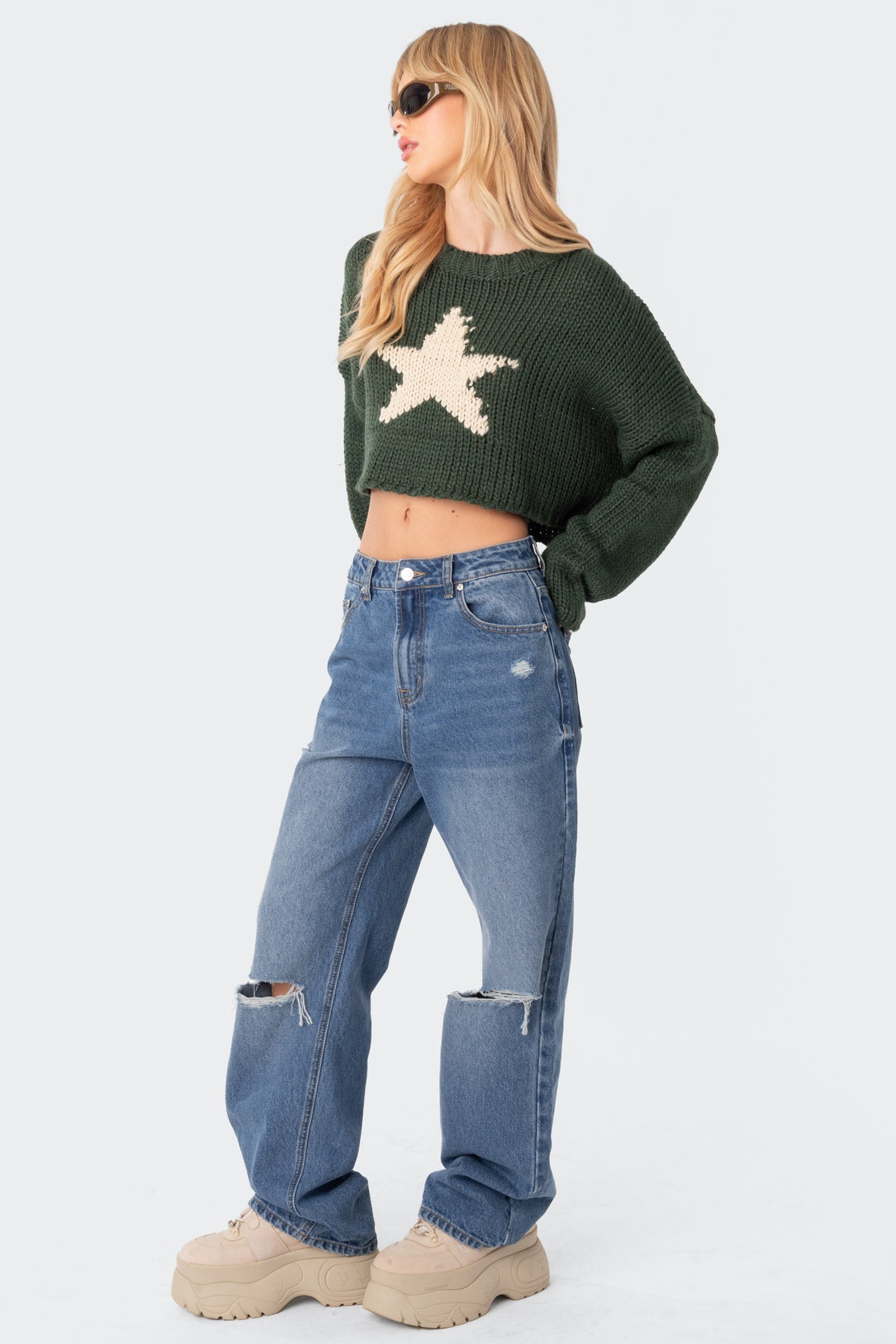 Mega Star Cropped Sweater