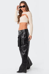 Faye Faux Leather Cargo Pants