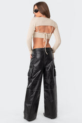 Faye Faux Leather Cargo Pants