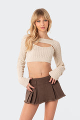 Two-Piece Cable Knit Top