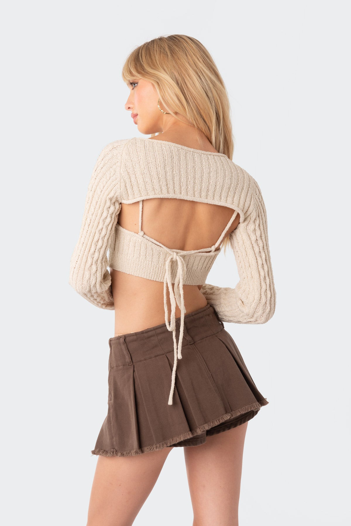 Two-Piece Cable Knit Top