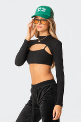 Ash Ribbed Two-Piece Top