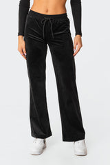 Erin Low-Rise Velour Sweatpants