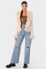 Faux Fur Trim Coat