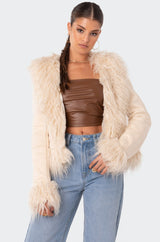 Faux Fur Trim Coat