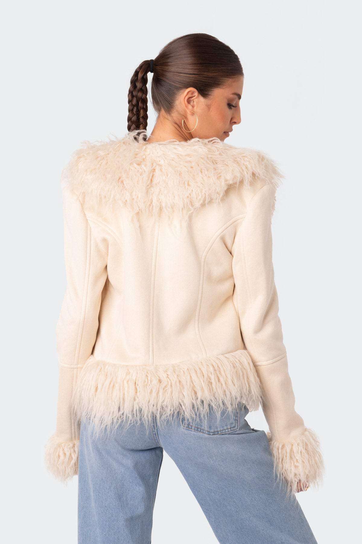 Faux Fur Trim Coat