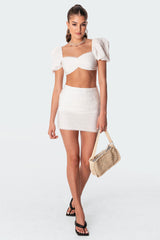 Romy Linen Look Mini Skirt