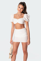 Romy Linen Look Crop Top