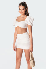 Romy Linen Look Crop Top