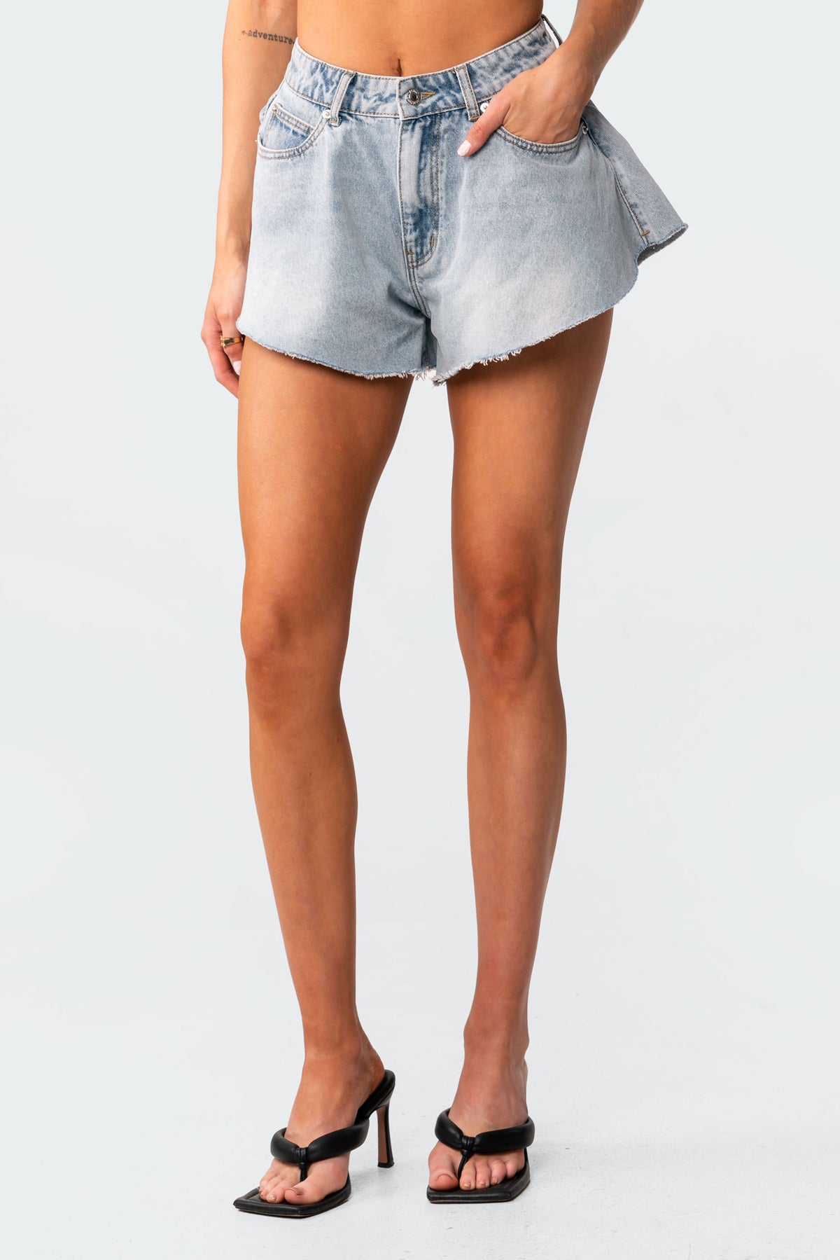 Koi Flared Denim Shorts