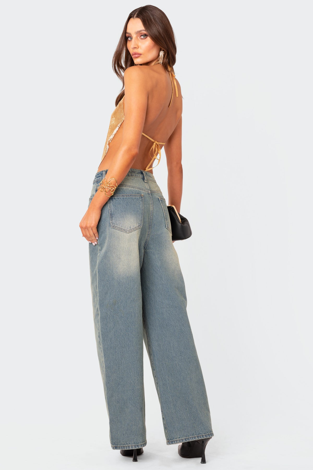 Braya Washed Low Rise Baggy Jeans