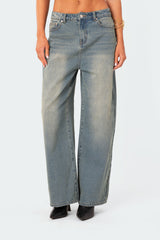 Braya Washed Low Rise Baggy Jeans