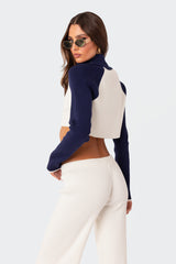 Jax High Neck Ribbed Crop Top