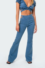 KIRA CUT-OUT FLARED JEANS (6066823692455)